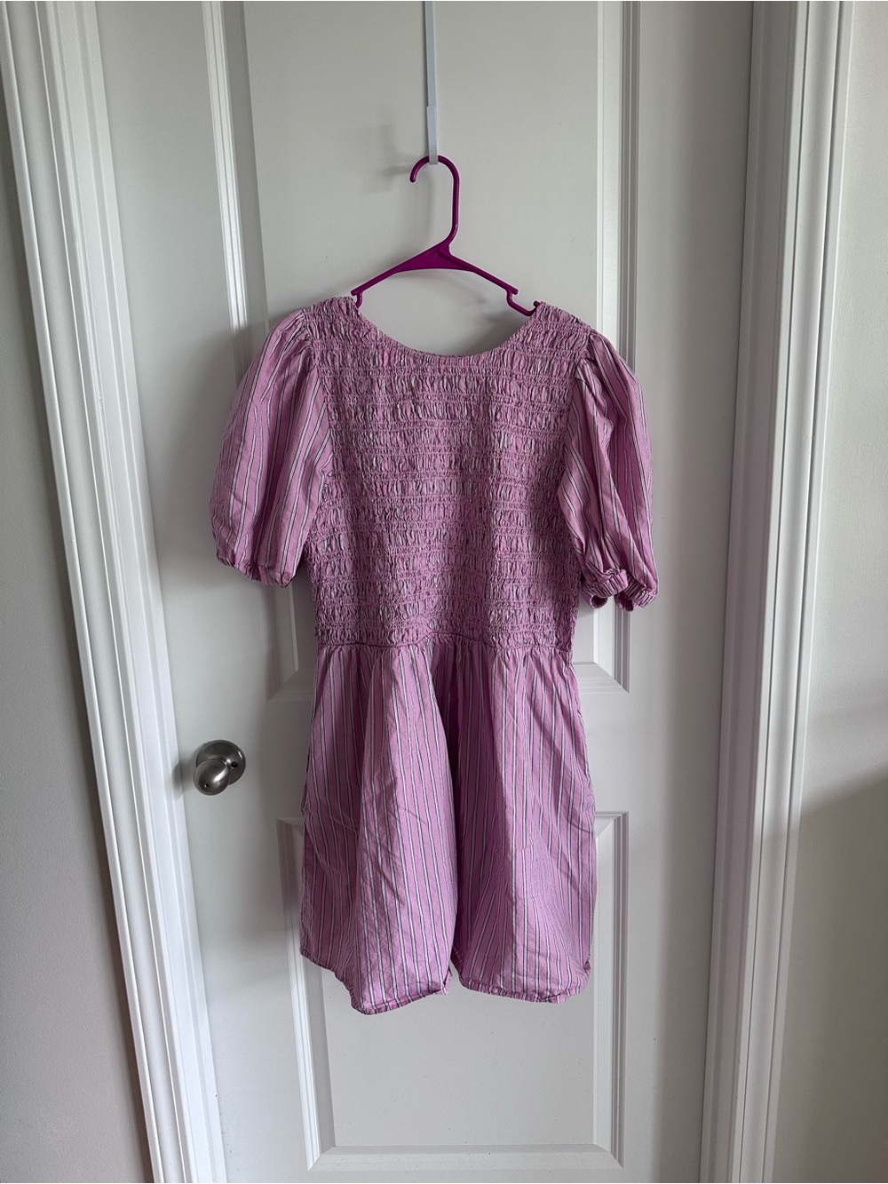 Old Navy Pink Smocked Puff-Sleeve Mini Dress